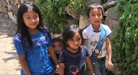 Children walking to school in rural Guatemala
